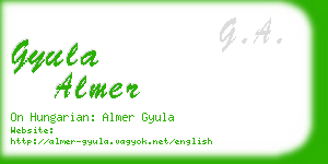 gyula almer business card